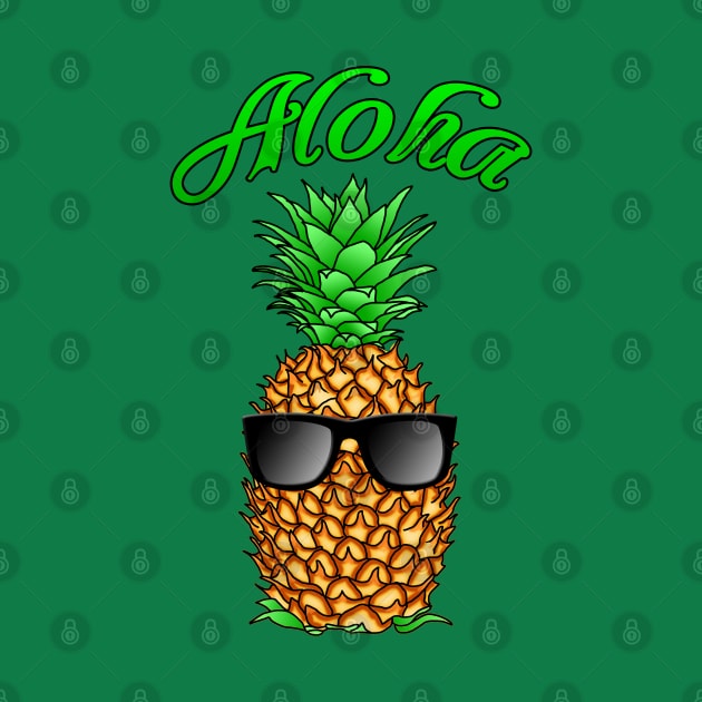 Tropical Hawaiian Aloha Cool Pineapple by macdonaldcreativestudios