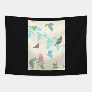 Shetland Starling - Turquoise, Home decor bird patterns Tapestry