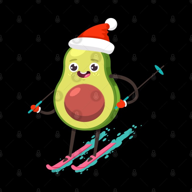 Christmas Avocado Ski by AdeShirts