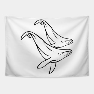 Whale, Humpback, minimal, art Tapestry