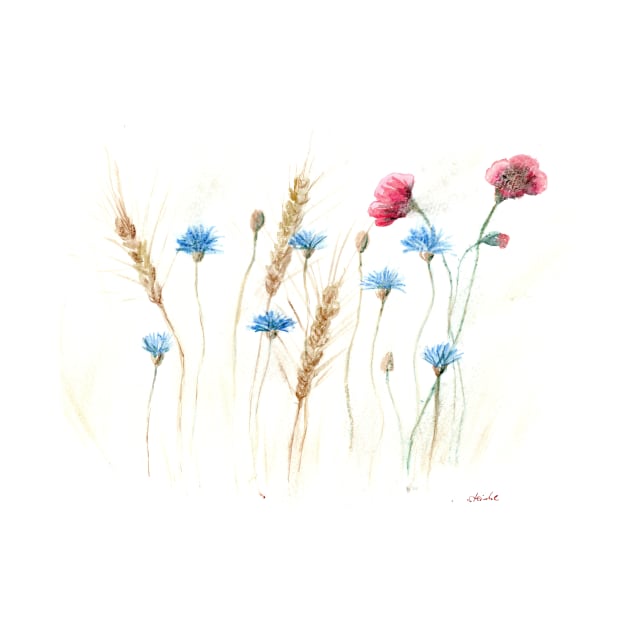 Cornfield with cornflowers and poppies by Kunst und Kreatives