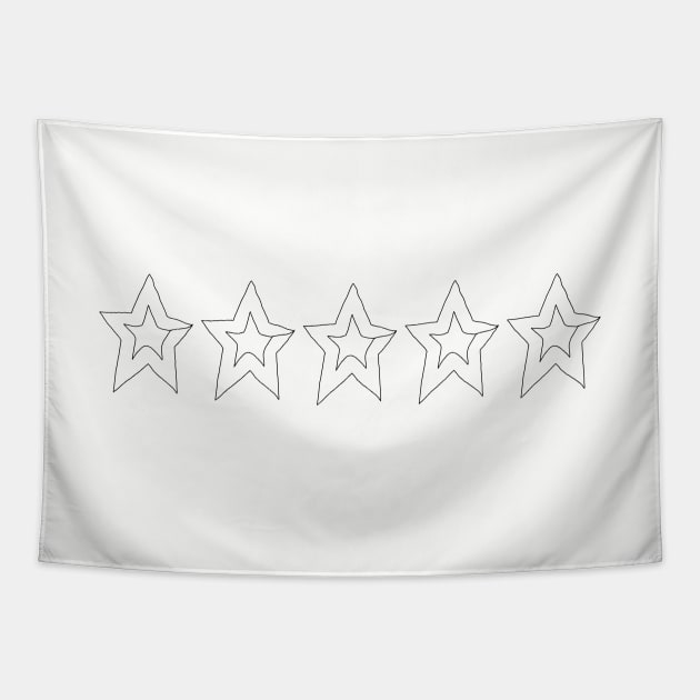 Star Five Minimal Line Art Tapestry by ellenhenryart