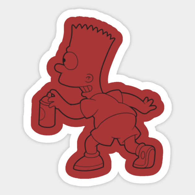 Spray Paint Bart Bart Sticker Teepublic
