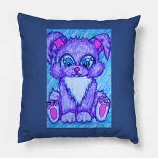 Fuzzy Cute Purple Bunny Pillow