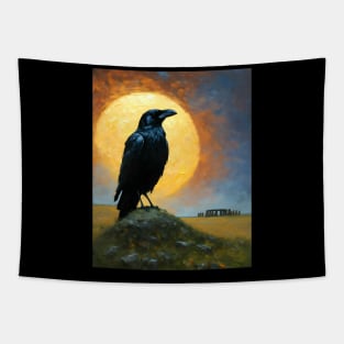 Raven at Stonehenge Tapestry