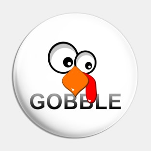 Big-Eyed Turkey Face Gobble Pin