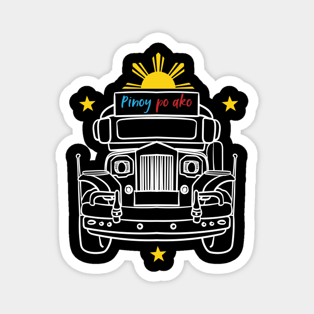 Pinoy Po Ako Jeepney Design Gift Idea Magnet by c1337s