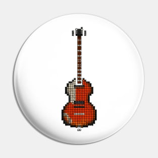 Tiled Pixel Violin Lefty Bass Guitar Upright Pin