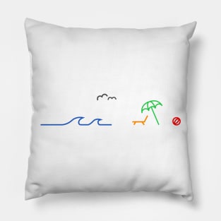 Summer Beach Scene Pillow