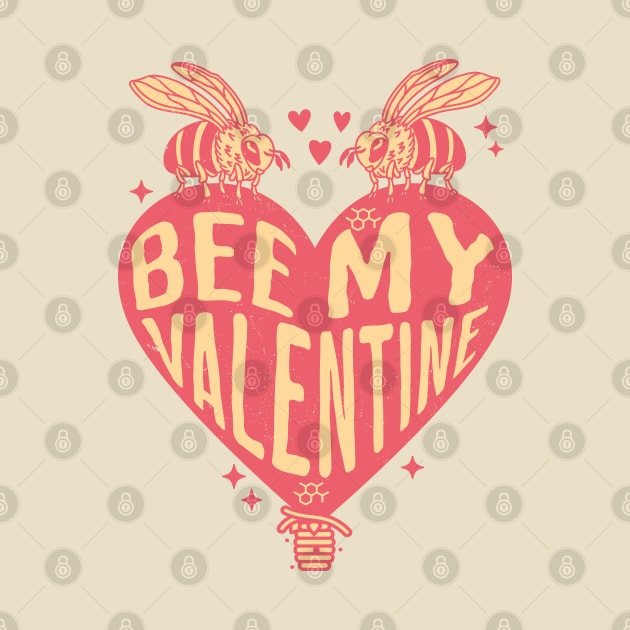 Bee My Valentine - Cute Bee Design for Valentine's Day by OrangeMonkeyArt