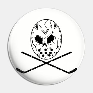 Hockey Skull and Crossbones Pin