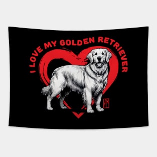 I Love My Golden Retriever - I Love my dog - Hunting dog Tapestry