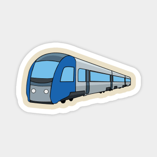 Electric train cartoon illustration Magnet