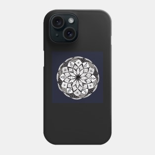 Floral Mandala with s dark indigo Background Phone Case