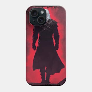 Monster Slayer in a Red Background - Black - Fantasy Witcher Phone Case