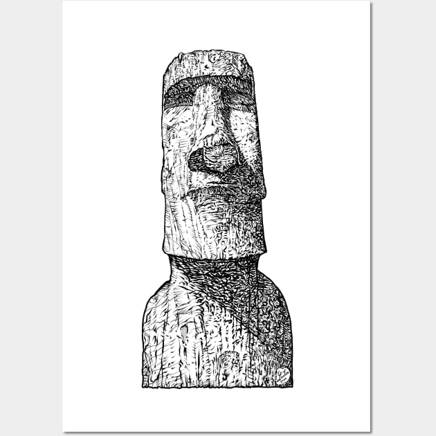 Moai Art Print Easter Island Head Wall Art Travel Poster 