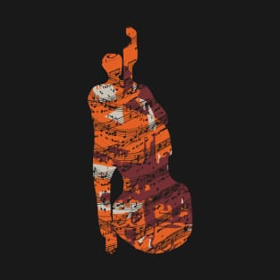 Double Bass Musician With Musical Theme T-Shirt