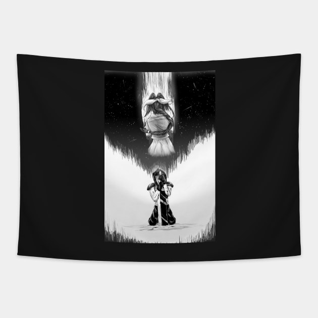 Zack Fair (Final Fantasy 7 Remake, featuring Aerith and Zack Fair) Tapestry by Arcanekeyblade5