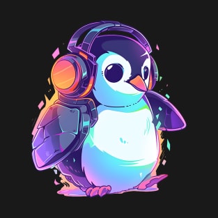 Cooler Penguin With Headphones T-Shirt