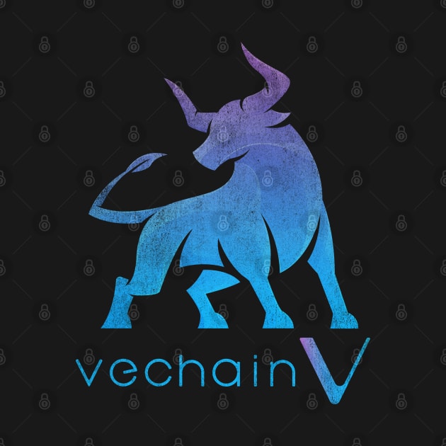 Bull Market Vechain VET Coin To The Moon Crypto Token Cryptocurrency Wallet Birthday Gift For Men Women Kids by Thingking About