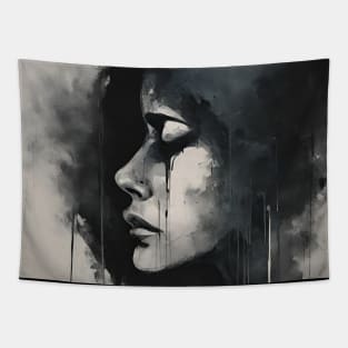 Black and white tears Tapestry