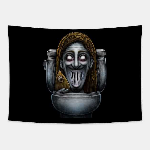 Horror toilet Monster #23 Tapestry by Winya