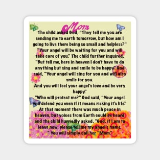 The best Mother’s Day gifts 2022, You will simply call her mom Beautiful poem about motherhood yellow background Magnet