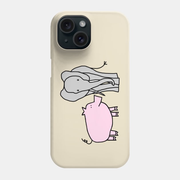 Pig and Elephant Phone Case by ellenhenryart