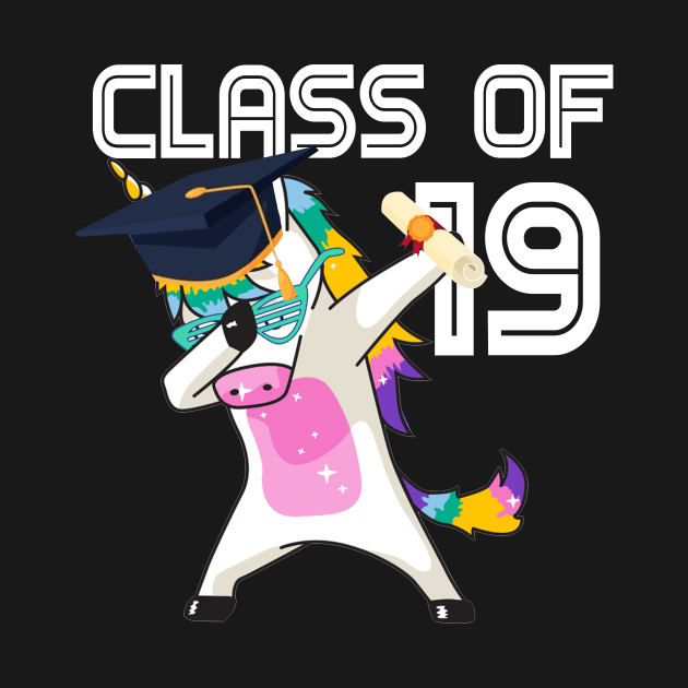 Class of 2019 T-Shirt Graduation Dabbing Unicorn by Simpsonfft