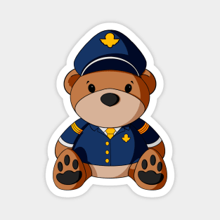 Male Pilot Teddy Bear Magnet