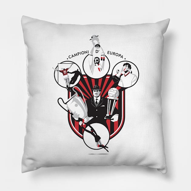 milano european champion Pillow by lounesartdessin