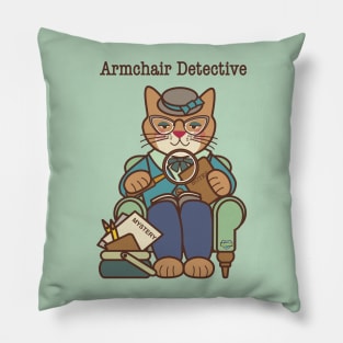 Armchair Detective Woman Pillow