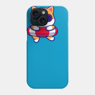 Cute Shiba Inu Dog Swimming Cartoon Phone Case