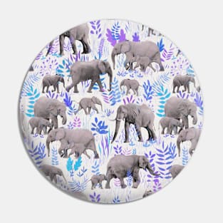 Sweet Elephants in Aqua, Purple, Cream and Grey Pin