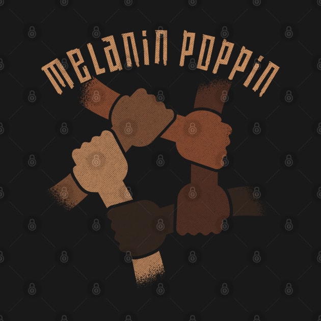 Melanin Poppin black hands holding together BLM by opippi