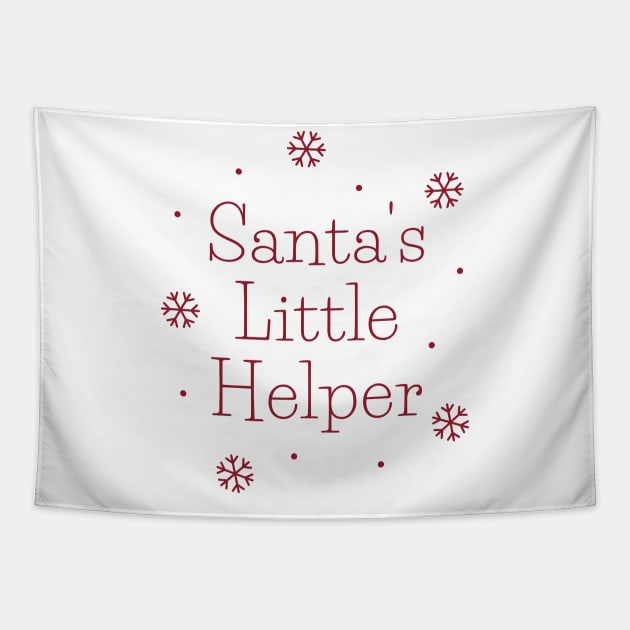 Santa's Little Helper. Cute Christmas Design with snowflakes Tapestry by That Cheeky Tee