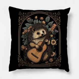 Cottagecore Aesthetic Hedgehog Acoustic Guitar Pillow