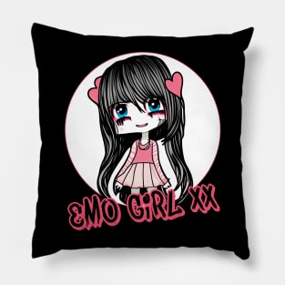 Emo Girl Cute Kawaii Chibi Egirl Punk Fan Pillow