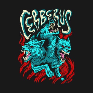 Cerberus Hound of Hades Ancient Greek Gods and Monsters Mythology Retrowave T-Shirt