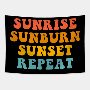 Sunrise Sunburn Sunset Repeat Summer T-Shirt Tapestry