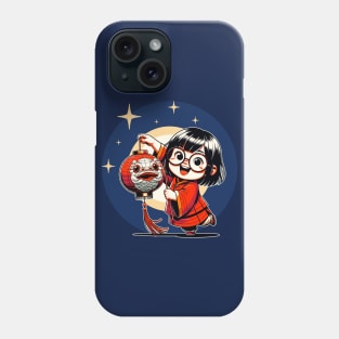 Kawaii Girl Celebrates Lunar New Year at Lantern Festival 2024 Phone Case