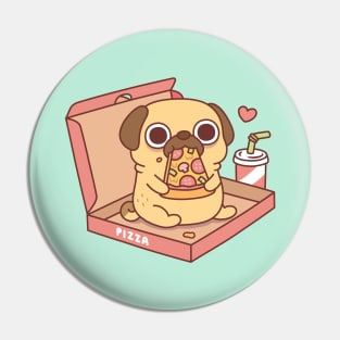 Cute Little Pug Eating Pizza In A Pizza Box Pin