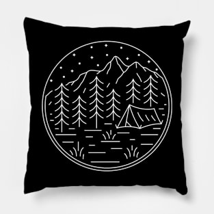 Camping Hike Nature Wild line Pillow