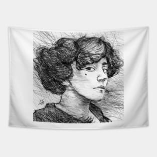 COLETTE pencil portrait Tapestry