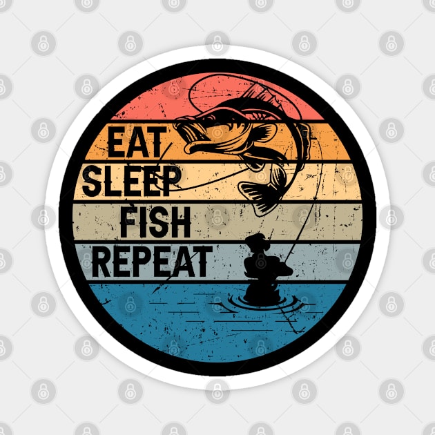 Eat, Sleep, Fish, Repeat Magnet by Tripnotic