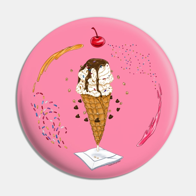 Ice Cream Dream Pin by SarahWrightArt