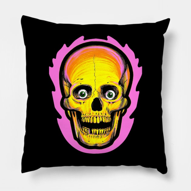Vintage style Halloween Skull Pillow by old_school_designs
