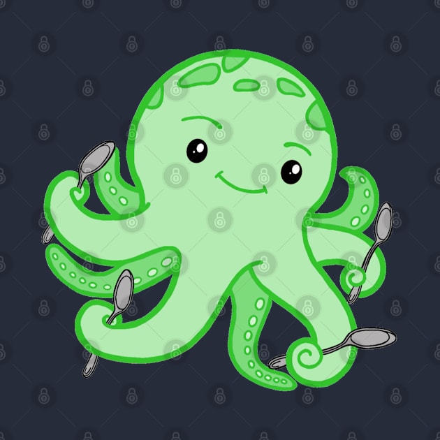 Spoonie Octopus (Green) by CaitlynConnor