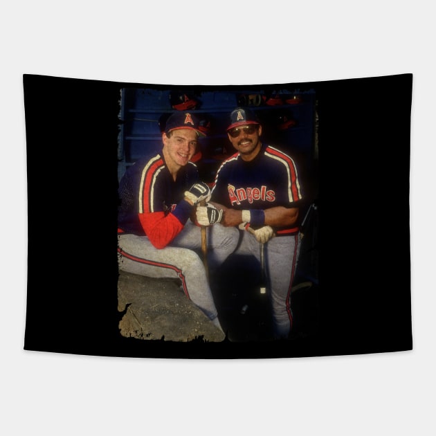 Wally Joyner and Reggie Jackson in Los Angeles Angels of Anaheim Tapestry by SOEKAMPTI