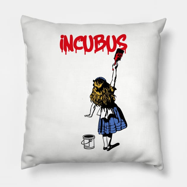 incubus red paint Pillow by j and r